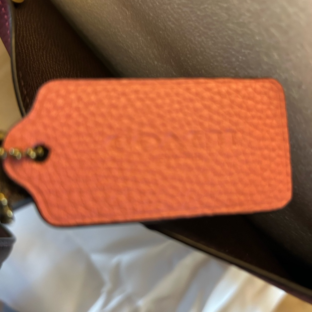 Coach Willow Burgundy Tote with Chocolate Handles - Picture 10 of 12